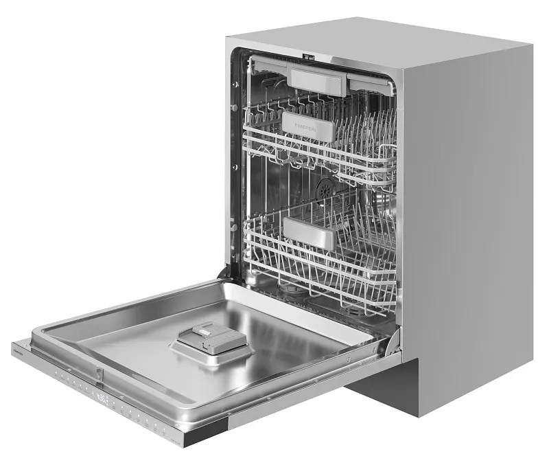 Посудомоечная машина встраиваемая с инвертором MEFERI MDW6093 LUXE 60 см, 16 комплектов посуды, 6 программ, автооткрывание, аквастоп, проекция обратного отсчёта времени, внутренняя подсветка, половинная загрузка, отсрочка