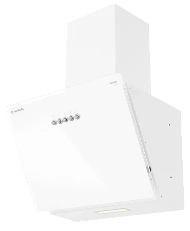 Вытяжка кухонная MEFERI AIRBOX45WH LIGHT, 45 см, наклонная, белая, стекло, производительность 650 м3/ч, 3 скорости, низкий уровень шума, режимы отвод и рециркуляция, гарантия 3 года