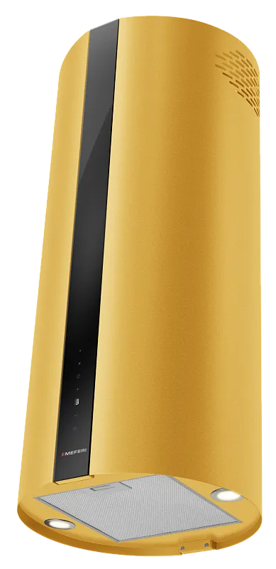 Вытяжка кухонная цилиндрическая островная MEFERI TUBE40GOLD ISLA COMFORT PLUS, 40 см, золотая, производительность 1200 м3/ч, 5 скоростей, режимы отвод и рециркуляция, сенсорное управление, гарантия 3 года - изображение vytyazhka_tsilindricheskaya_ostrovnaya_tube40gold_isla_comfort_plus  
