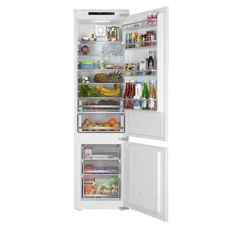 Холодильник встраиваемый MEFERI MBR193 LOW FROST LIGHT, двухкамерный, двухдверный, перенавешиваемые двери, с зоной свежести