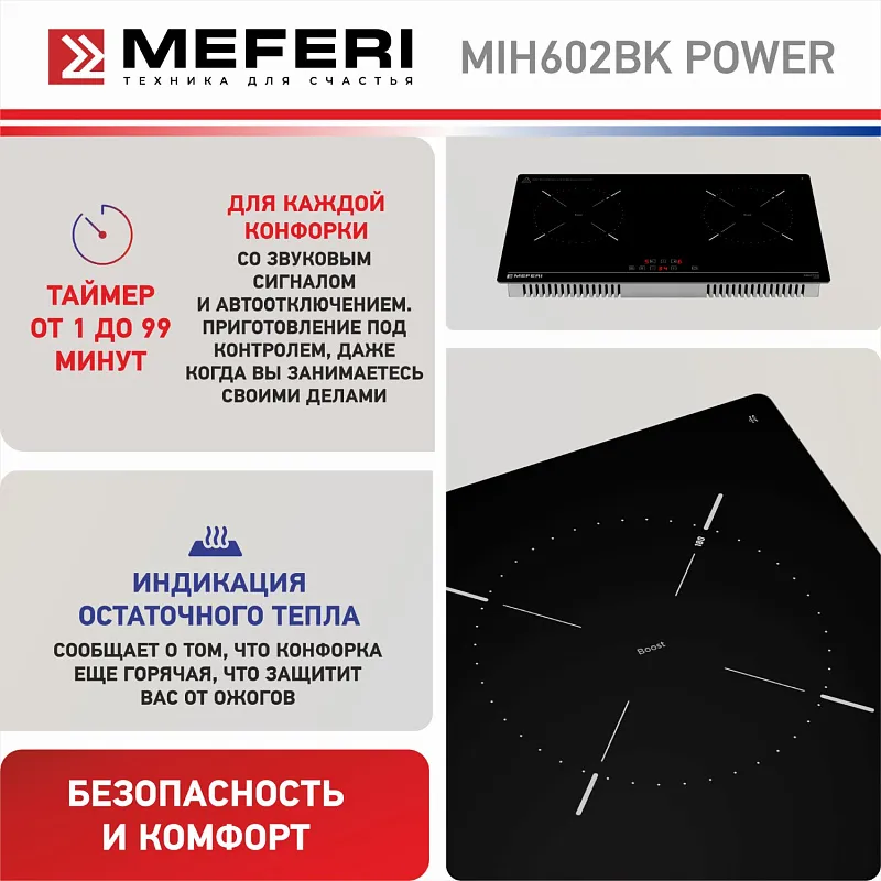 Варочная панель индукционная MEFERI MIH602BK POWER