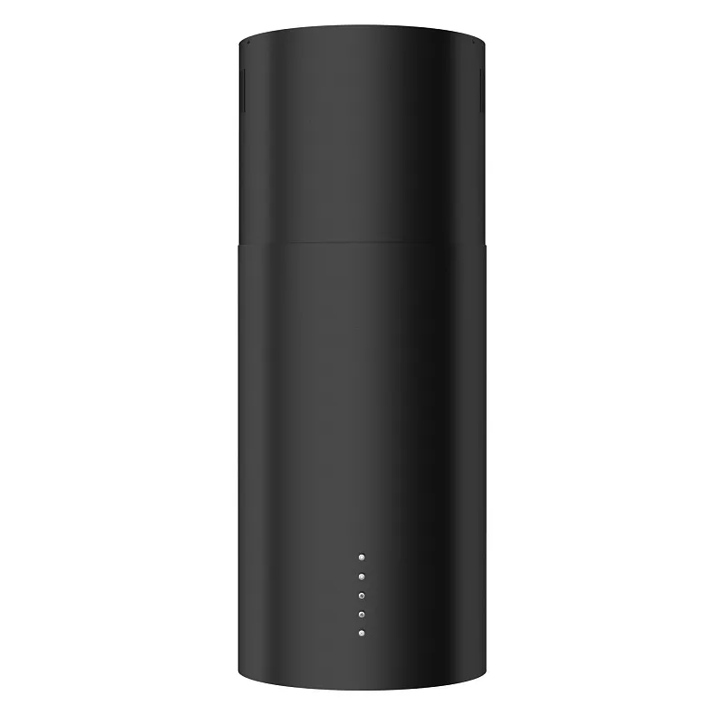 Вытяжка кухонная цилиндрическая островная MEFERI TUBE35BK ISLA ULTRA, 35 см, черная, производительность 1200 м3/ч, 3 скорости, низкий уровень шума, режимы отвод и рециркуляция, гарантия 3 года