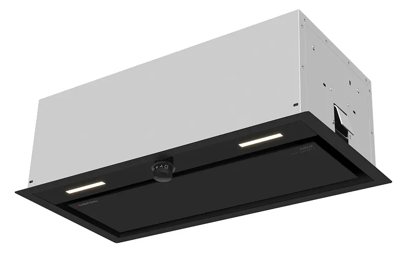 Вытяжка кухонная MEFERI INBOX60BK PUSH COMFORT PLUS, 60 см, встраиваемая, черная, производительность 1200 м3/ч, 3скорости, с утапливаемым переключателем, низкий уровень шума, режимы отвод и циркуляция, гарантия 3 года