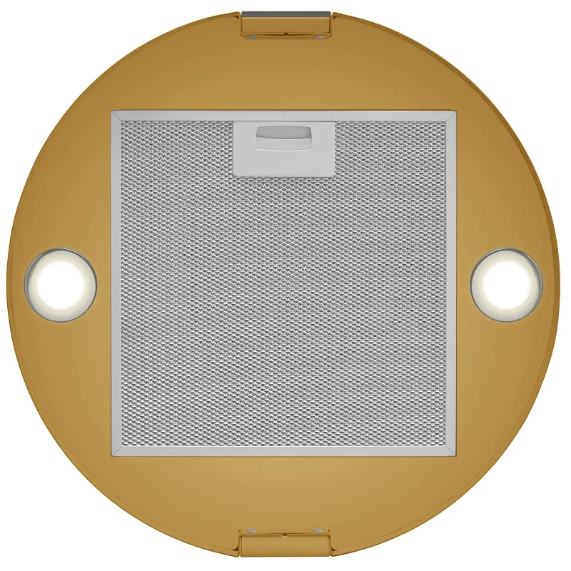 Вытяжка кухонная цилиндрическая островная MEFERI TUBE40GOLD ISLA COMFORT PLUS, 40 см, золотая, производительность 1200 м3/ч, 5 скоростей, режимы отвод и рециркуляция, сенсорное управление, гарантия 3 года