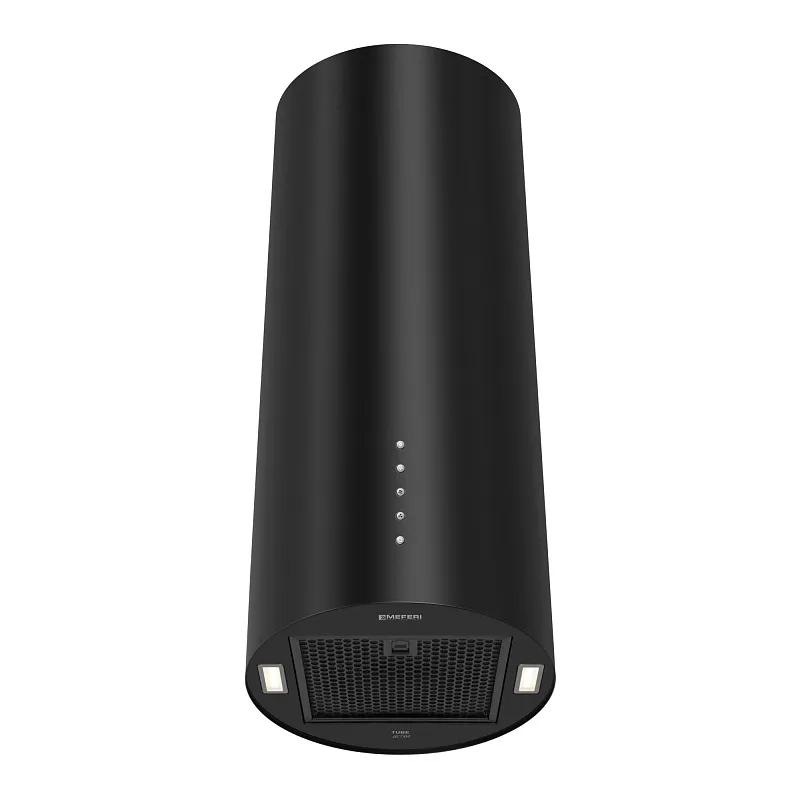 Вытяжка кухонная цилиндрическая настенная MEFERI TUBE35BK ULTRA, 35 см, черная, производительность 1200 м3/ч, 3 скорости, низкий уровень шума, режимы отвод и рециркуляция, гарантия 3 года