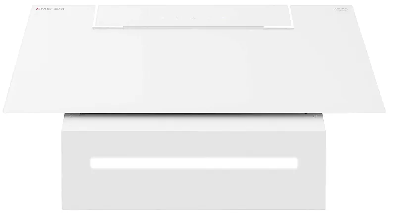 Вытяжка кухонная MEFERI AIRBOX60WH COMFORT, 60 см, наклонная, белая, стекло, производительность 950 м3/ч, 3 скорости, низкий уровень шума, режимы отвод и рециркуляция, гарантия 3 года