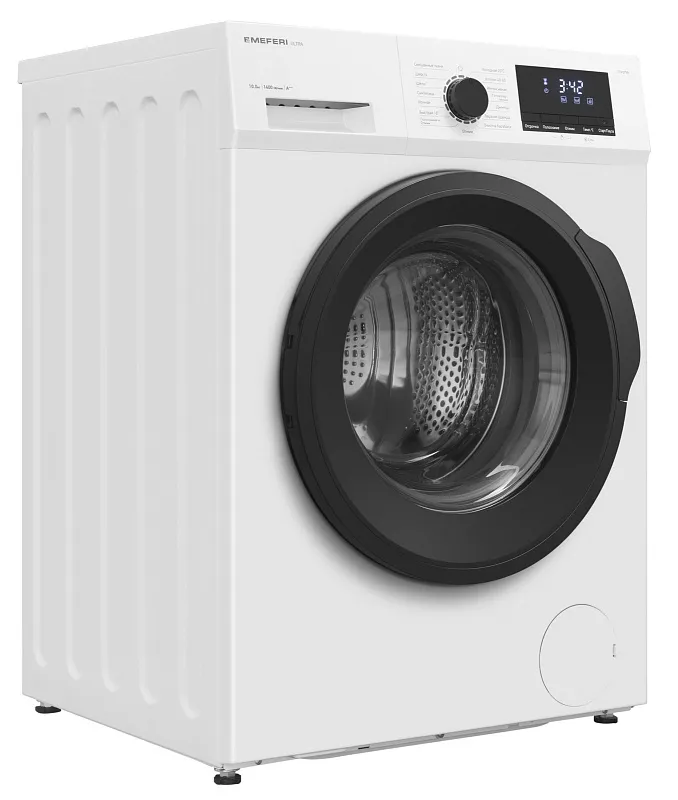 Стиральная машина с инвертором MEFERI MFW101415WH ULTRA отдельностоящая белая, загрузка 10 кг, с возможностью установки в колонну