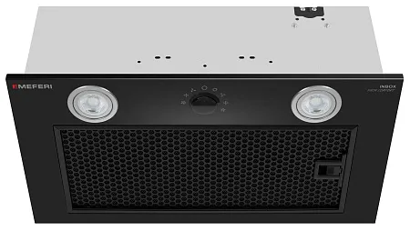 Вытяжка кухонная MEFERI INBOX52BK PUSH COMFORT, 52 см, встраиваемая, черная, производительность 950 м3/ч, 3 скорости, с утапливаемым переключателем, низкий уровень шума, режимы отвод и рециркуляция, гарантия 3 года Вытяжка кухонная MEFERI INBOX52BK PUSH COMFORT, 52 см, встраиваемая, черная, производительность 950 м3/ч, 3 скорости, с утапливаемым переключателем, низкий уровень шума, режимы отвод и рециркуляция, гарантия 3 года