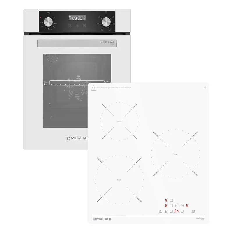 Комплект встраиваемой техники 45 см белый MEFERI MS45WH13 - изображение komplekt_vstraivaemoy_tekhniki_meferi_45_sm_belyy_ms45wh13  