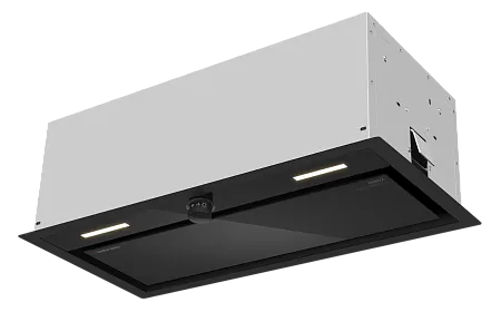 Вытяжка кухонная MEFERI INBOX60BK PUSH COMFORT PLUS, 60 см, встраиваемая, черная, производительность 1200 м3/ч, 3скорости, с утапливаемым переключателем, низкий уровень шума, режимы отвод и циркуляция, гарантия 3 года