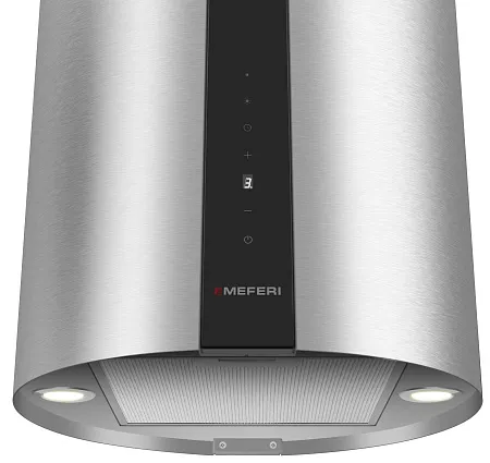 Вытяжка кухонная цилиндрическая островная MEFERI TUBE40IX ISLA COMFORT PLUS, 40 см, серая, производительность 1200 м3/ч, 5 скоростей, режимы отвод и рециркуляция, сенсорное управление, гарантия 3 года Вытяжка кухонная цилиндрическая островная MEFERI TUBE40IX ISLA COMFORT PLUS, 40 см, серая, производительность 1200 м3/ч, 5 скоростей, режимы отвод и рециркуляция, сенсорное управление, гарантия 3 года