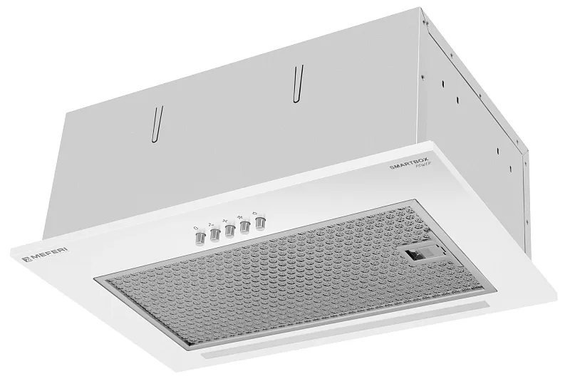 Вытяжка кухонная MEFERI SMARTBOX45WH POWER, 45 см, встраиваемая, белая, производительность 900 м3/ч, 3 скорости, низкий уровень шума, режимы отвод и рециркуляция, гарантия 3 года