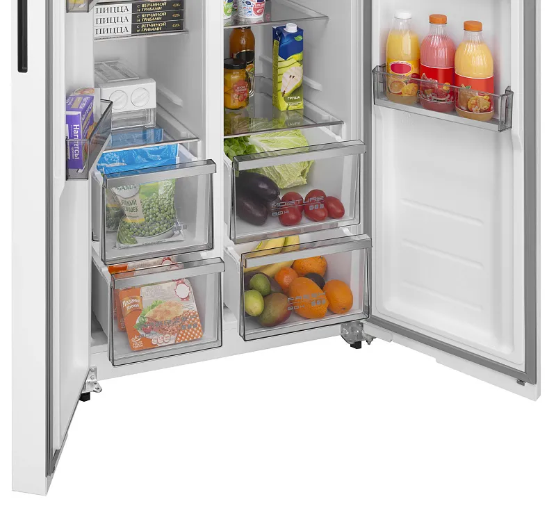 Холодильник отдельностоящий с инвертором MEFERI MFR83WH TOTAL NO FROST SIDE BY SIDE COMFORT