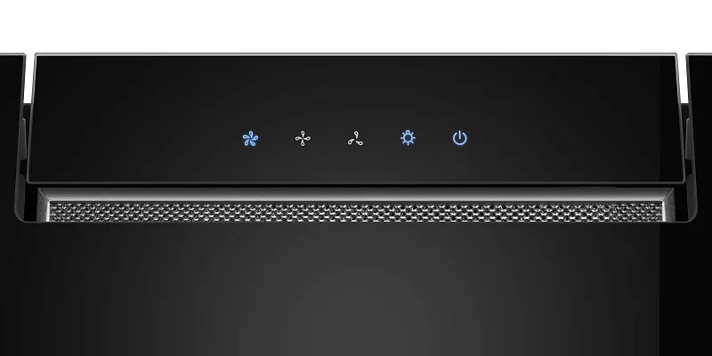 Вытяжка кухонная MEFERI AIRBOX60BK COMFORT, 60 см, наклонная, черная, стекло, производительность 950 м3/ч, 3 скорости, низкий уровень шума, режимы отвод и рециркуляция, гарантия 3 года