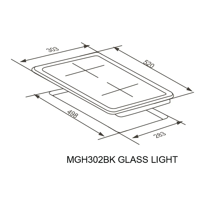 Варочная панель газовая MEFERI MGH302BK GLASS LIGHT