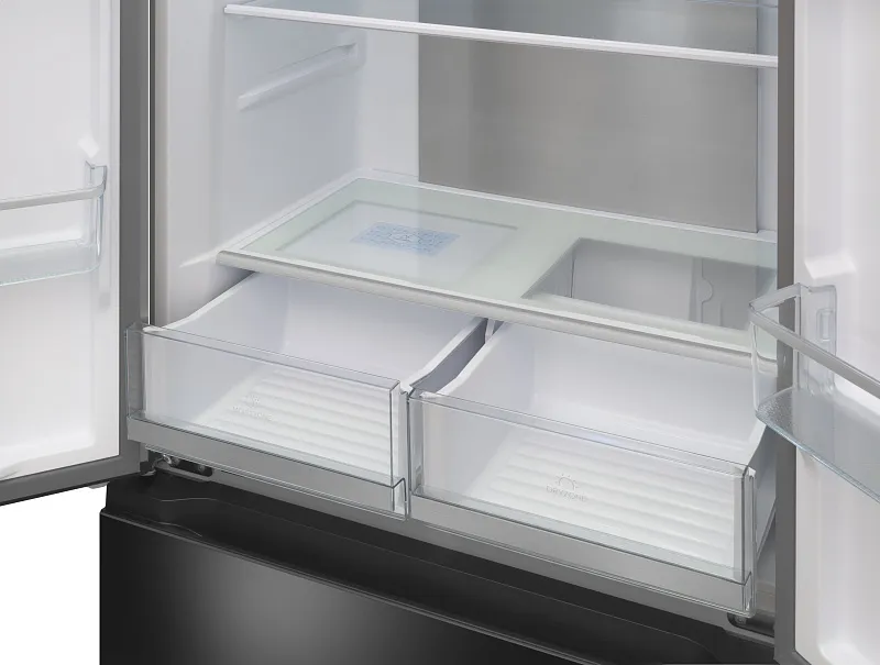 Холодильник отдельностоящий, с инвертором MEFERI MFR83BLACK IX TOTAL NO FROST FRENCH DOOR COMFORT, двухкамерный, с зоной свежести, с льдогенератором