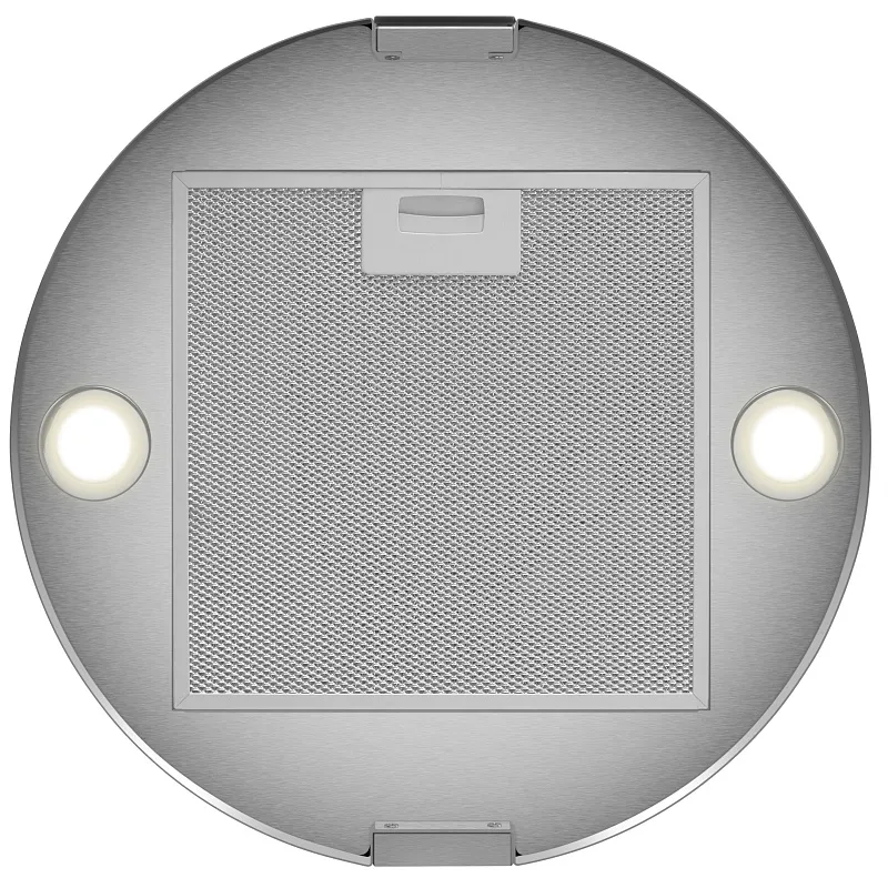 Вытяжка кухонная цилиндрическая островная MEFERI TUBE40IX ISLA COMFORT PLUS, 40 см, серая, производительность 1200 м3/ч, 5 скоростей, режимы отвод и рециркуляция, сенсорное управление, гарантия 3 года