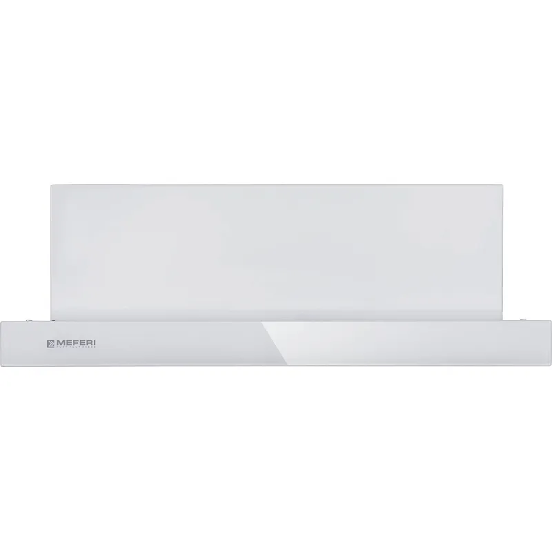 Вытяжка телескопическая кухонная MEFERI SLIDEBOX60WH GLASS ULTRA, 60 см, белая, стекло, производительность 850 м3/ч, 2 скорости, низкий уровень шума, режимы отвод и рециркуляция, гарантия 3 года