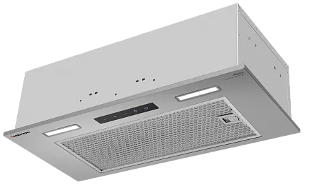 Вытяжка кухонная MEFERI INBOX60IX SENSOR COMFORT на 60 см встраиваемая, серая, производительность 950 м3/ч, 3 скорости, низкий уровень шума, режимы отвод и рециркуляция, сенсорное управление, пульт дистанционного управления, гарантия 3 года