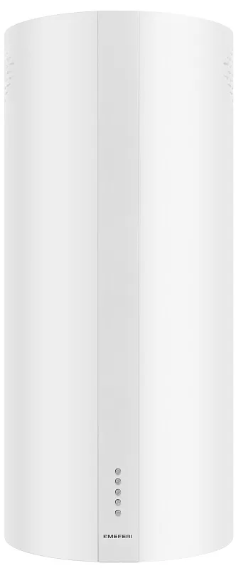 Вытяжка кухонная цилиндрическая островная MEFERI TUBE40WH ISLA POWER, 40 см, белая, производительность 850 м3/ч, 3 скорости, низкий уровень шума, режимы отвод и рециркуляция, гарантия 3 года