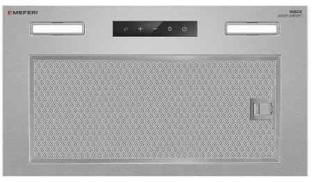 Вытяжка кухонная MEFERI INBOX52IX SENSOR COMFORT, 52 см, встраиваемая, серая, производительность 950 м3/ч, 3 скорости, низкий уровень шума, режимы отвод и рециркуляция, сенсорное управление, пульт дистанционного управления, гарантия 3 года Вытяжка кухонная MEFERI INBOX52IX SENSOR COMFORT, 52 см, встраиваемая, серая, производительность 950 м3/ч, 3 скорости, низкий уровень шума, режимы отвод и рециркуляция, сенсорное управление, пульт дистанционного управления, гарантия 3 года