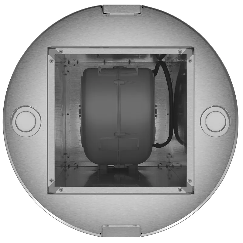 Вытяжка кухонная цилиндрическая островная MEFERI TUBE40IX ISLA POWER, 40 см, серая, производительность 850 м3/ч, 3 скорости, низкий уровень шума, режимы отвод и рециркуляция, гарантия 3 года