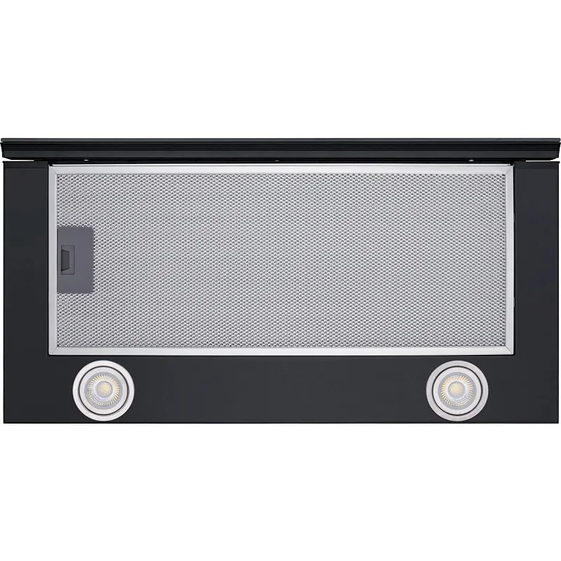 Вытяжка телескопическая кухонная MEFERI SLIDEBOX60BK GLASS ULTRA, 60 см, черная, стекло, производительность 850 м3/ч, 2 скорости, низкий уровень шума, режимы отвод и рециркуляция, гарантия 3 года