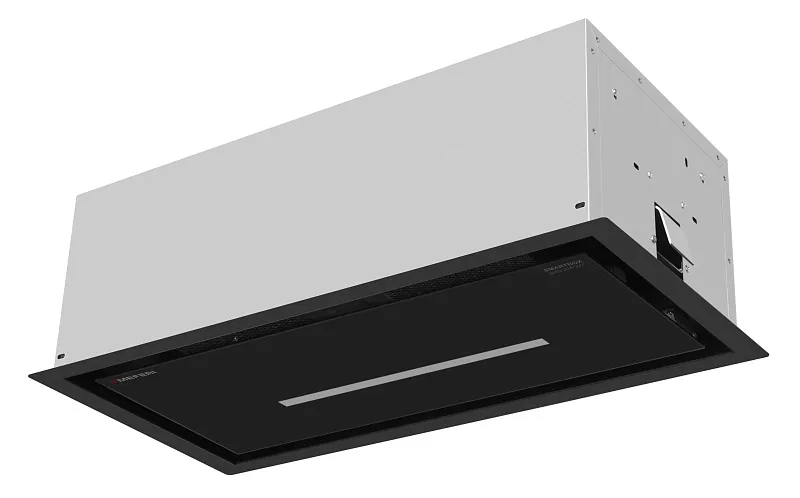 Вытяжка кухонная MEFERI SMARTBOX60BK GLASS COMFORT, 60 см, встраиваемая, стекло, черная, производительность 950 м3/ч, 3 скорости, низкий уровень шума, режимы отвод и рециркуляция, гарантия 3 года