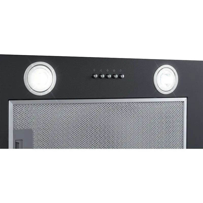 Вытяжка кухонная MEFERI INBOX60BK POWER, 60 см, встраиваемая, черная, производительность 900 м3/ч, 3 скорости, низкий уровень шума, режимы отвод и рециркуляция, гарантия 3 года