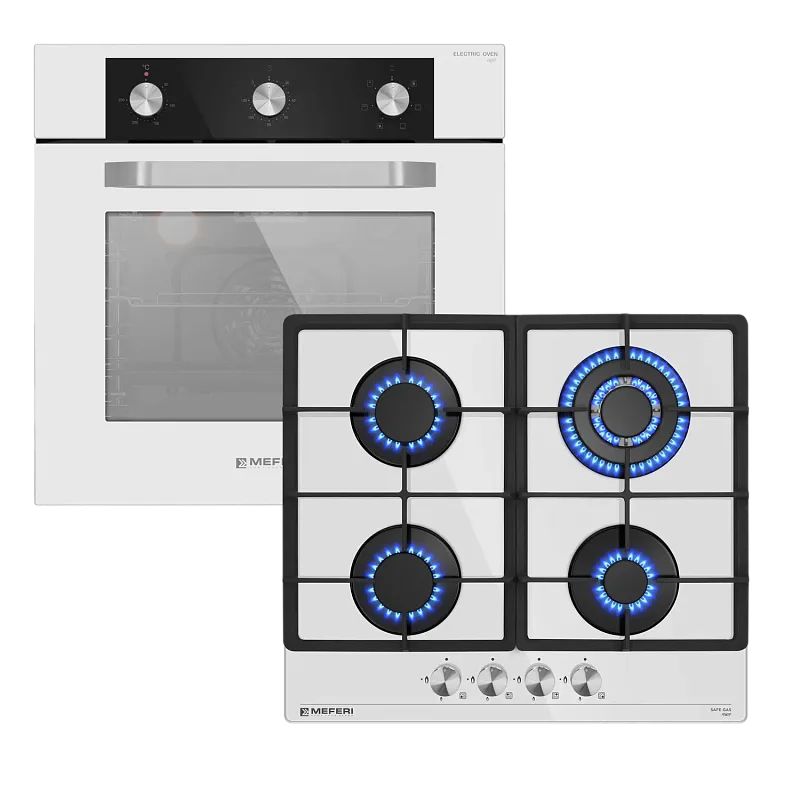 Комплект встраиваемой техники 60см белый MEFERI MS60WH31 - изображение komplekt_vstraivaemoy_tekhniki_meferi_60sm_belyy_ms60wh31  