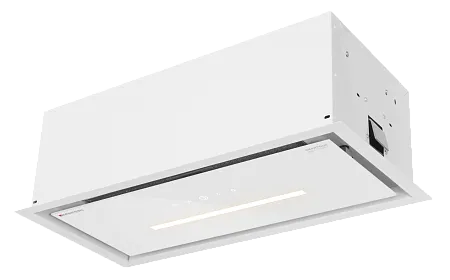 Вытяжка кухонная MEFERI SMARTBOX60WH GLASS COMFORT, 60 см, встраиваемая, белая, стекло, производительность 950 м3/ч, 3 скорости, низкий уровень шума, режимы отвод и рециркуляция, гарантия 3 года
