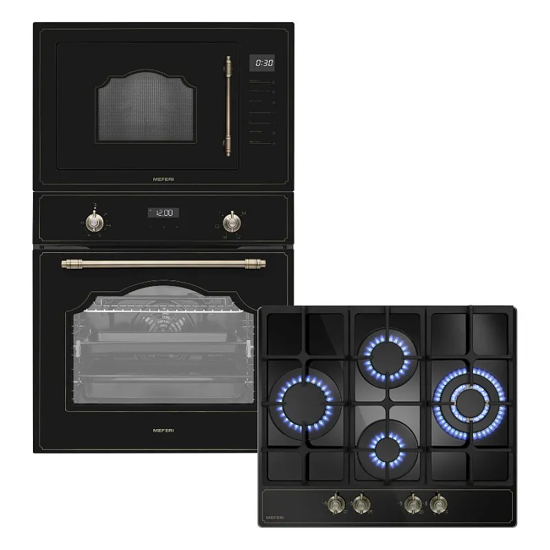 Фото komplekt_vstraivaemoy_tekhniki_meferi_60sm_chernyy_ms60bk30 на сайте meferi-home.ru Комплект встраиваемой техники Meferi 60см черный MS60BK30 - изображение komplekt_vstraivaemoy_tekhniki_meferi_60sm_chernyy_ms60bk30