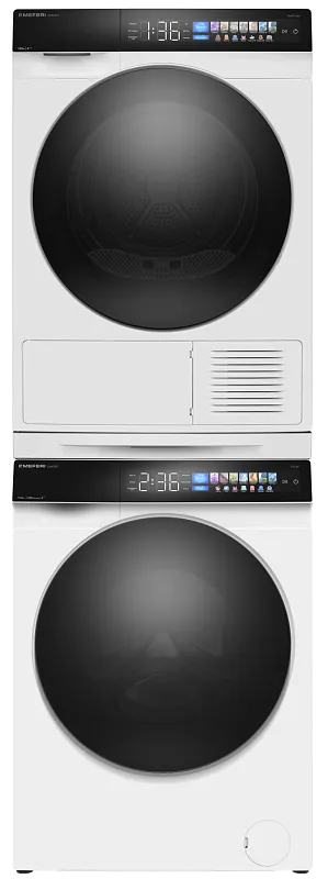 Колонна из стиральной и сушильной машин белая MEFERI MS10WH82 COMFORT - изображение kolonna_iz_stiralnoy_i_sushilnoy_mashin_belaya_ms10wh82_comfort  