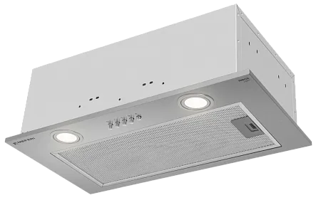 Вытяжка кухонная MEFERI INBOX52IX LIGHT, 52 см, встраиваемая, серая, производительность 650 м3/ч, 3 скорости, низкий уровень шума, режимы отвод и рециркуляция, гарантия 3 года