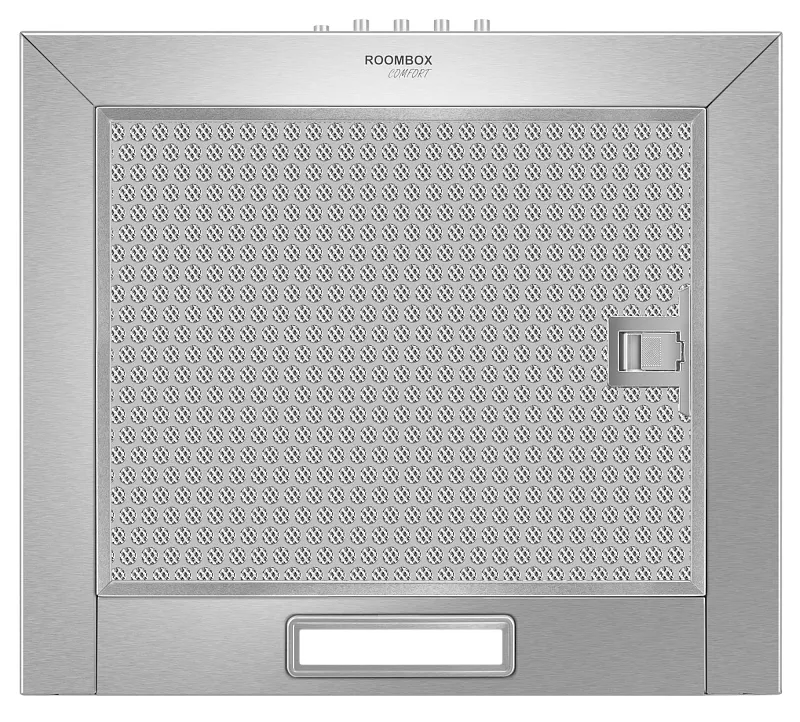 Кубическая вытяжка кухонная MEFERI ROOMBOX40IX COMFORT, пристенная, 40 см, серая, квадратная, производительность 1100 м3/ч, 3 скорости, низкий уровень шума, режимы отвод и рециркуляция, гарантия 3 года