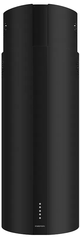 Вытяжка кухонная цилиндрическая островная MEFERI TUBE40BK ISLA POWER, 40 см, черная, производительность 850 м3/ч, 3 скорости, низкий уровень шума, режимы отвод и рециркуляция, гарантия 3 года