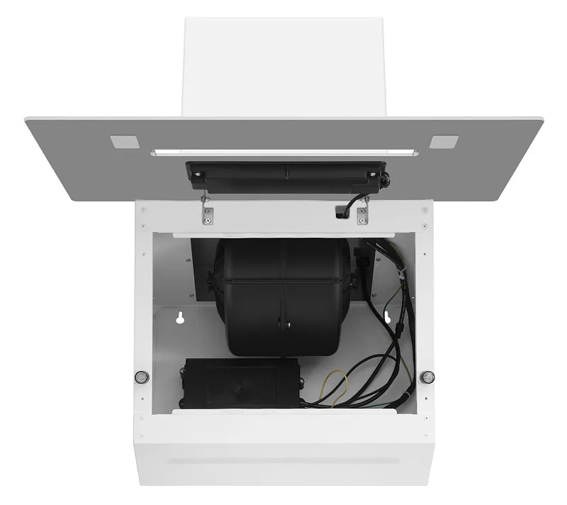 Вытяжка кухонная MEFERI AIRBOX60WH COMFORT PLUS, 60 см, наклонная, белая, стекло, производительность 1200 м3/ч, 3 скорости, низкий уровень шума, режимы отвод и рециркуляция, гарантия 3 года