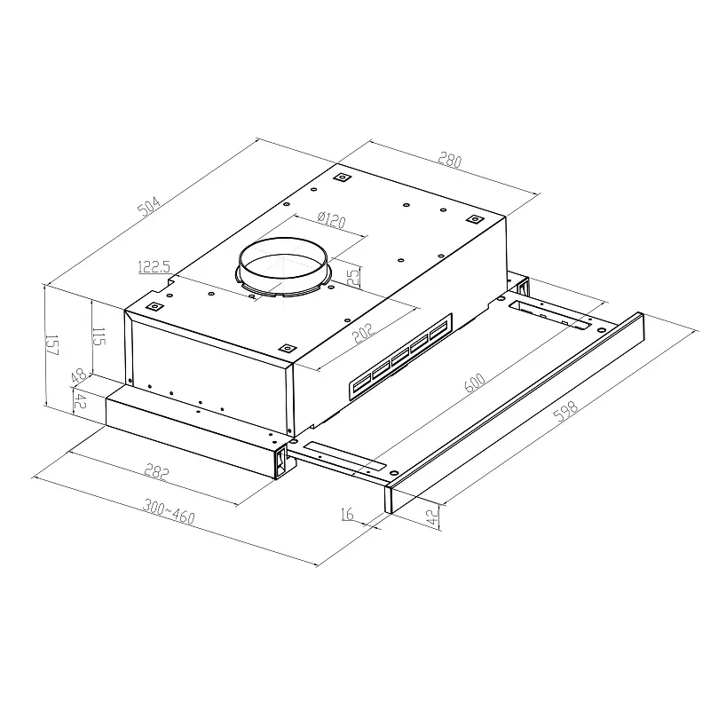 Вытяжка телескопическая кухонная MEFERI SLIDEBOX60WH LIGHT, 60 см, белая, производительность 650 м3/ч, 2 скорости, низкий уровень шума, режимы отвод и рециркуляция, гарантия 3 года