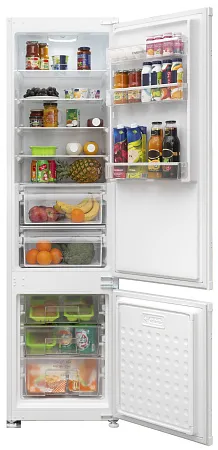 Холодильник встраиваемый MEFERI MBR193 LOW FROST LIGHT (модификация 2026 года), двухкамерный, двухдверный, перенавешиваемые двери, NoFrost в морозильной камере