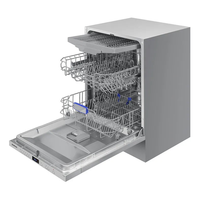 Посудомоечная машина встраиваемая MEFERI MDW6063 POWER, 60 см, напольная, 14 комплектов посуды, 6 программ, 3 корзины, половинная загрузка, отсрочка, таймер, защита от протечек