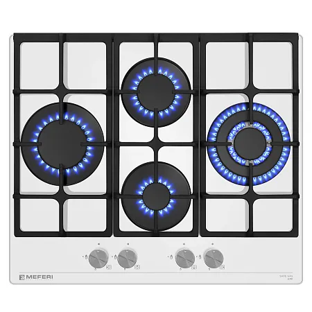 Варочная панель газовая MEFERI MGH604WH GLASS ULTRA Варочная панель газовая MEFERI MGH604WH GLASS ULTRA