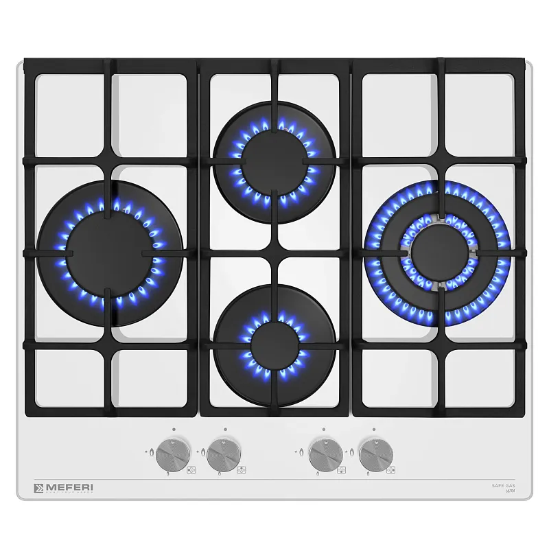 Варочная панель газовая MEFERI MGH604WH GLASS ULTRA