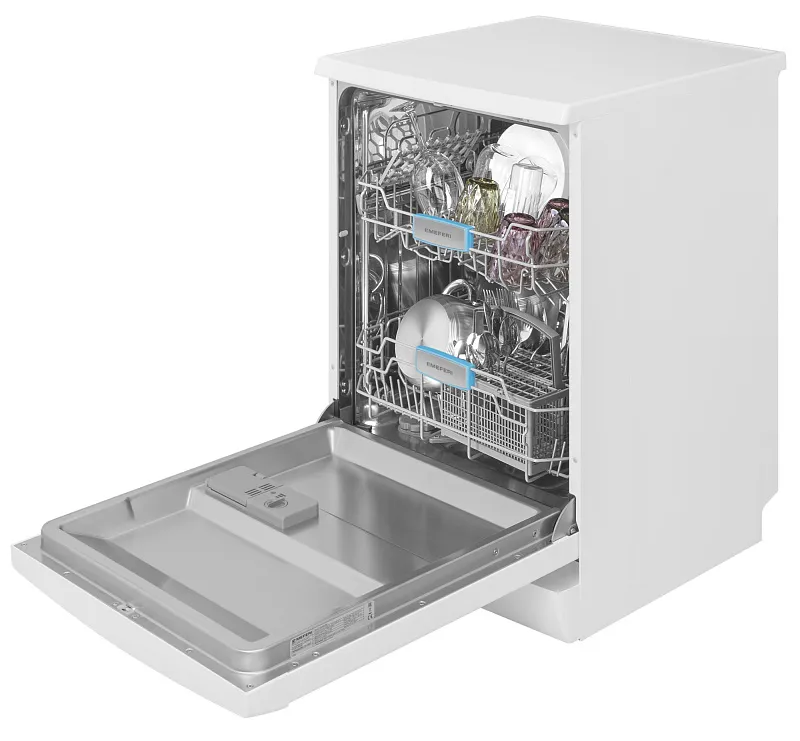 Посудомоечная машина отдельностоящая MEFERI MDW6062WH FS LIGHT, 60 см, напольная, 12 комплектов посуды, 6 программ, 2 корзины, половинная загрузка, отсрочка, защита от протечек, внутренняя подсветка