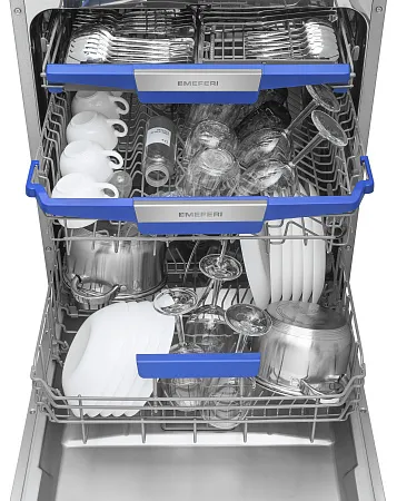 Посудомоечная машина встраиваемая MEFERI MDW6073 COMFORT, 60 см, напольная, 14 комплектов посуды, 7 программ, 3 корзины, автооткрывание, аквастоп, луч на полу, внутренняя подсветка Посудомоечная машина встраиваемая MEFERI MDW6073 COMFORT, 60 см, напольная, 14 комплектов посуды, 7 программ, 3 корзины, автооткрывание, аквастоп, луч на полу, внутренняя подсветка