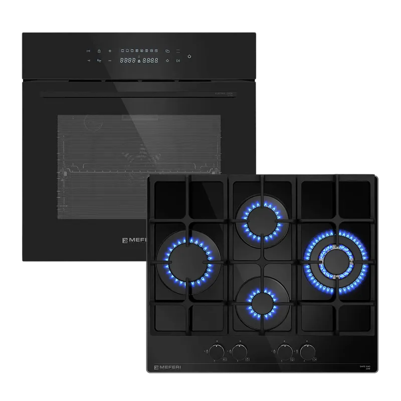 Комплект встраиваемой техники 60см черный MEFERI MS60BK11 - изображение komplekt_vstraivaemoy_tekhniki_meferi_60sm_chernyy_ms60bk11  