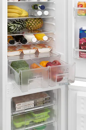 Холодильник встраиваемый MEFERI MBR177 LOW FROST LIGHT (модификация 2025), двухкамерный, двухдверный, перенавешиваемые двери, с зоной свежести Холодильник встраиваемый MEFERI MBR177 LOW FROST LIGHT (модификация 2025), двухкамерный, двухдверный, перенавешиваемые двери, с зоной свежести