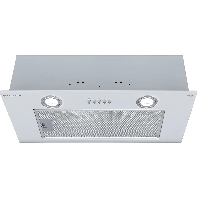 Вытяжка кухонная MEFERI INBOX60WH LIGHT, 60 см, полновстраиваемая, белая, производительность 650 м3/ч, 3 скорости, низкий уровень шума, режимы отвод и циркуляция, гарантия 3 года