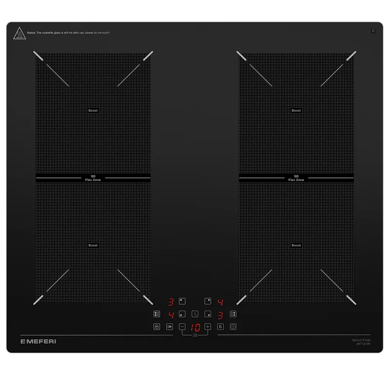 Варочная панель индукционная MEFERI MIH604BK MATT ULTRA матовое покрытие - изображение varochnaya_panel_induktsionnaya_mih604bk_matt_ultra_matovoe_pokrytie  