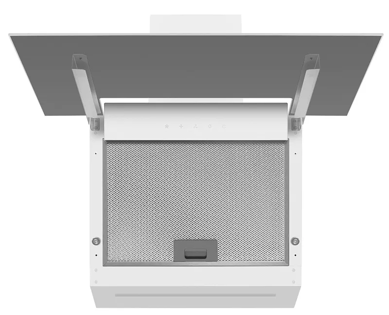 Вытяжка кухонная MEFERI AIRBOX60WH COMFORT, 60 см, наклонная, белая, стекло, производительность 950 м3/ч, 3 скорости, низкий уровень шума, режимы отвод и рециркуляция, гарантия 3 года