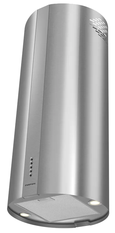 Вытяжка кухонная цилиндрическая островная MEFERI TUBE40IX ISLA POWER, 40 см, серая, производительность 850 м3/ч, 3 скорости, низкий уровень шума, режимы отвод и рециркуляция, гарантия 3 года - изображение vytyazhka_tsilindricheskaya_ostrovnaya_tube40ix_isla_power  